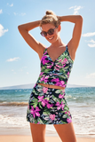 Coastal Gardens Underwire Over-The-Shoulder Tankini Set