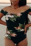 The Floral Off Shoulder One Piece Swimsuit
