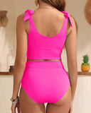 Two Piece High Waisted Swimsuits Women Tummy Control Bikini Modest Bathing Suit