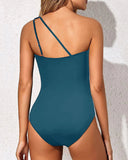 One Shoulder One Piece Swimsuit for Women Tummy Control Bathing Suits