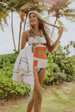 Multi-Colored Pixel Color block Bikini