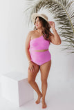 Pink Terry Floral Cut Out One Piece In Fondant