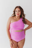 Pink Terry Floral Cut Out One Piece In Fondant